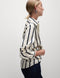 Satin Striped Collared Button Through Shirt